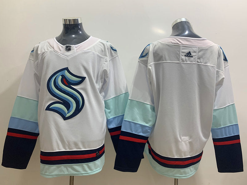 Men's Seattle Kraken White Away Breakaway Blank jersey