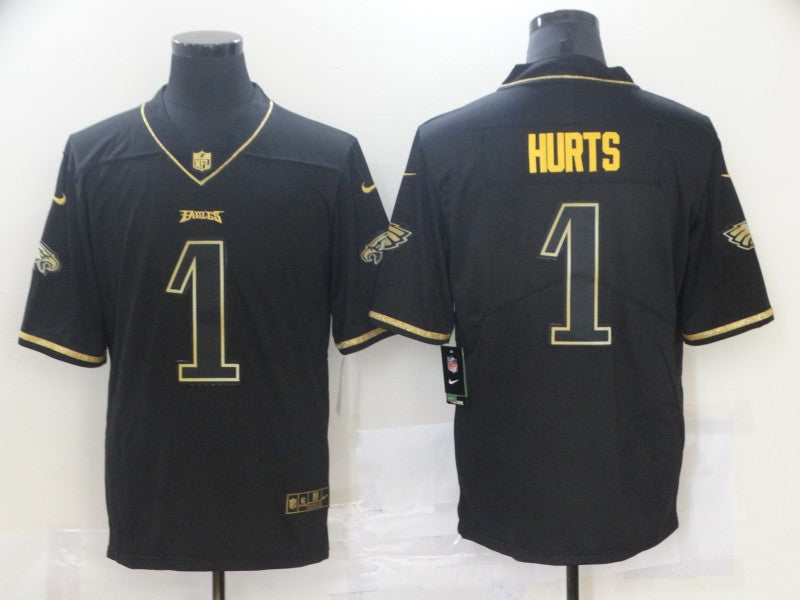 Men's Philadelphia Eagles Jalen Hurts #1 Black Game Player jersey