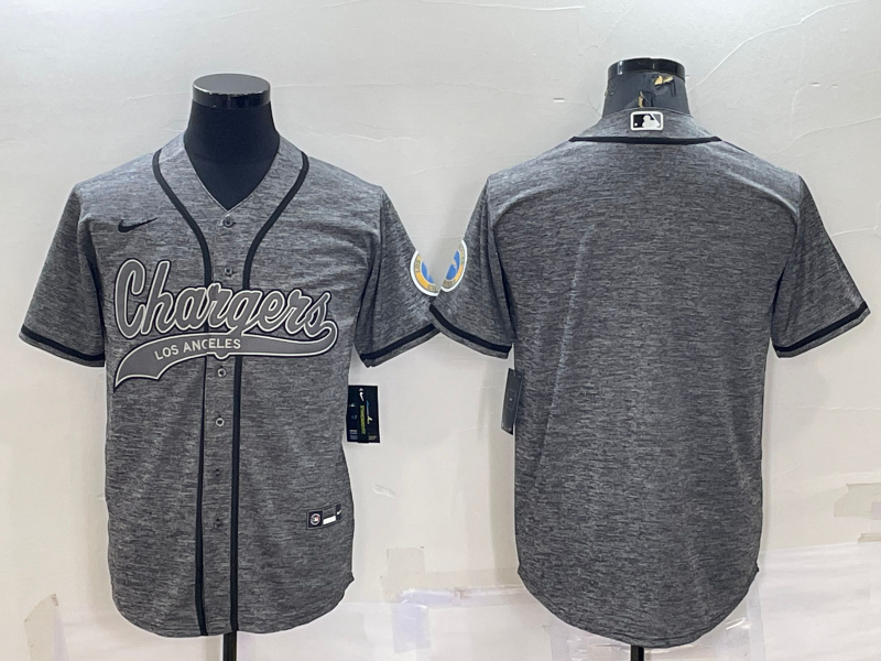 Men's Los Angeles Chargers Gray Blank jersey