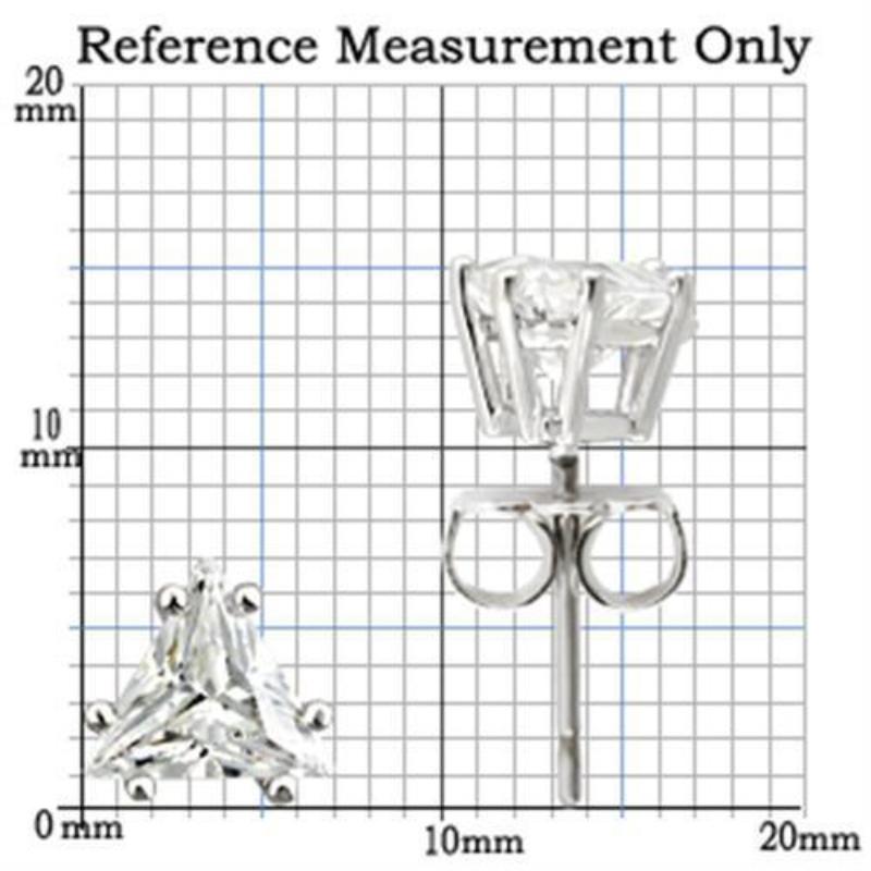 Rhodium 925 Sterling Silver Earrings with AAA Grade CZ in Clear