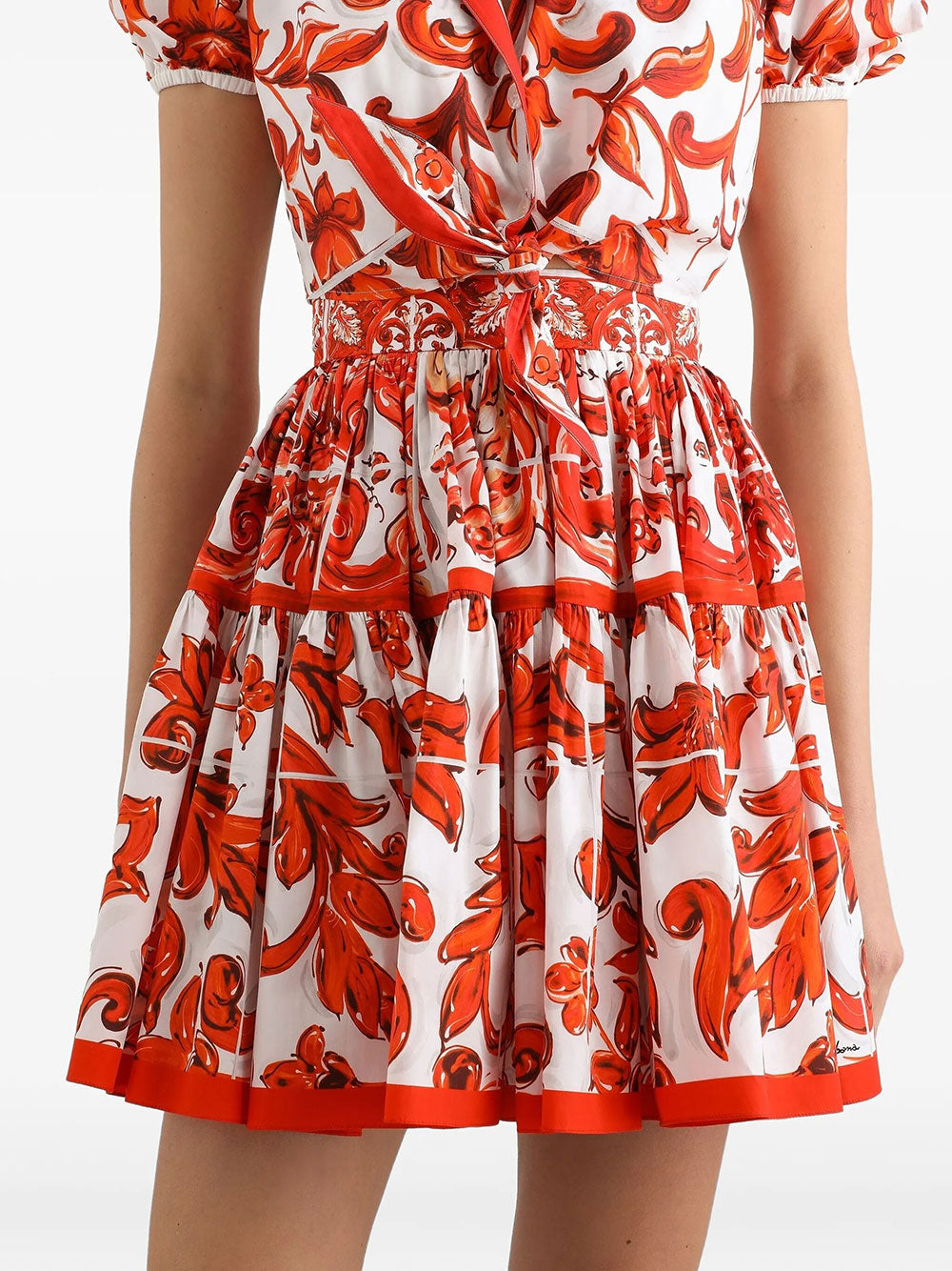 Dolce & Gabbana Women Majolica-Print Poplin Short Skirt