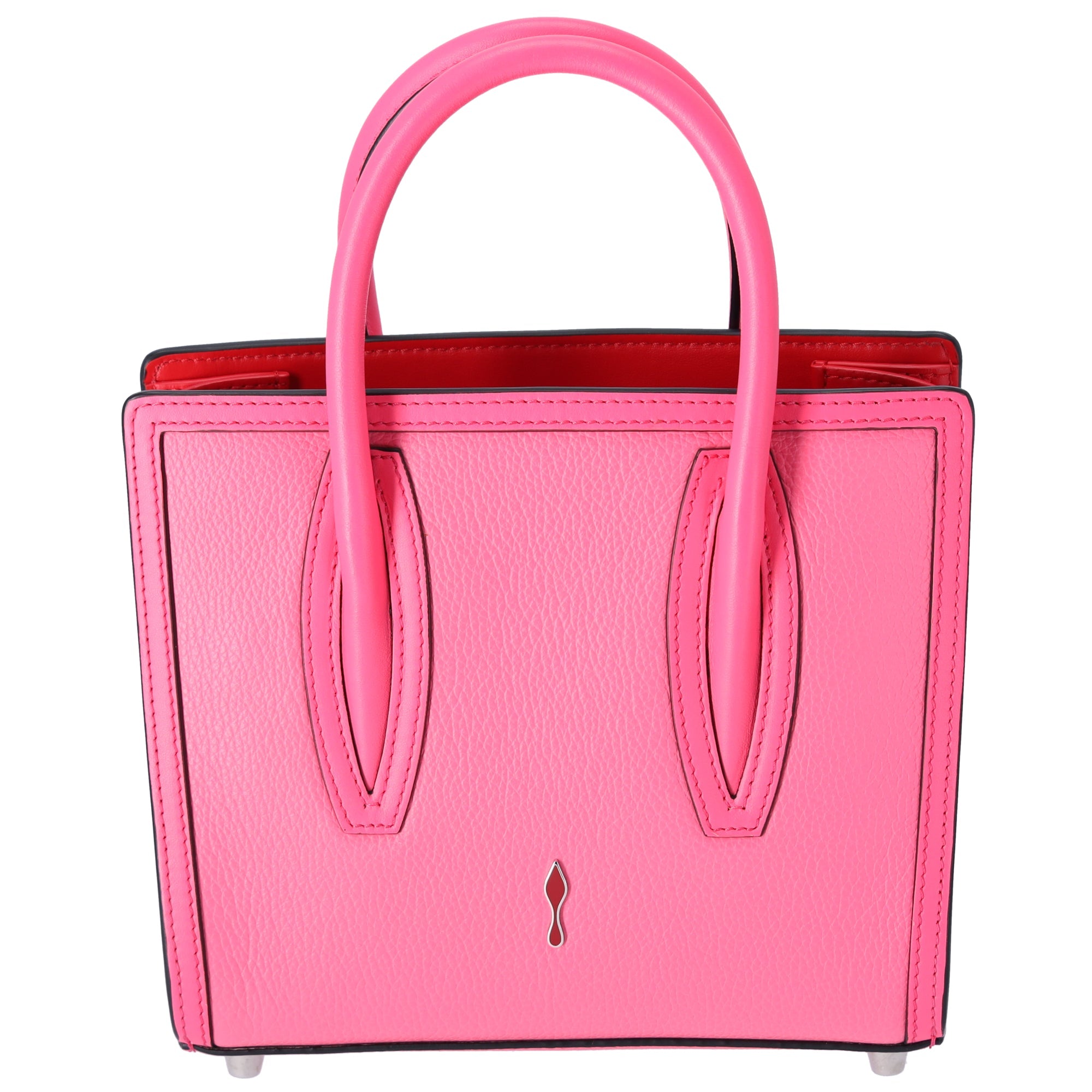 Christian Louboutin Studded Paloma S Small Satchel Pink Logo Suede Shoulder Bag