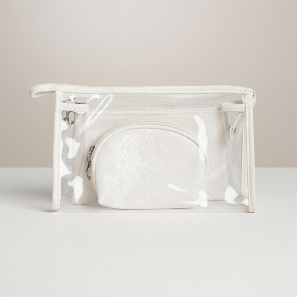 3PCS - Clear Travel Cosmetic Pouch Bag Set