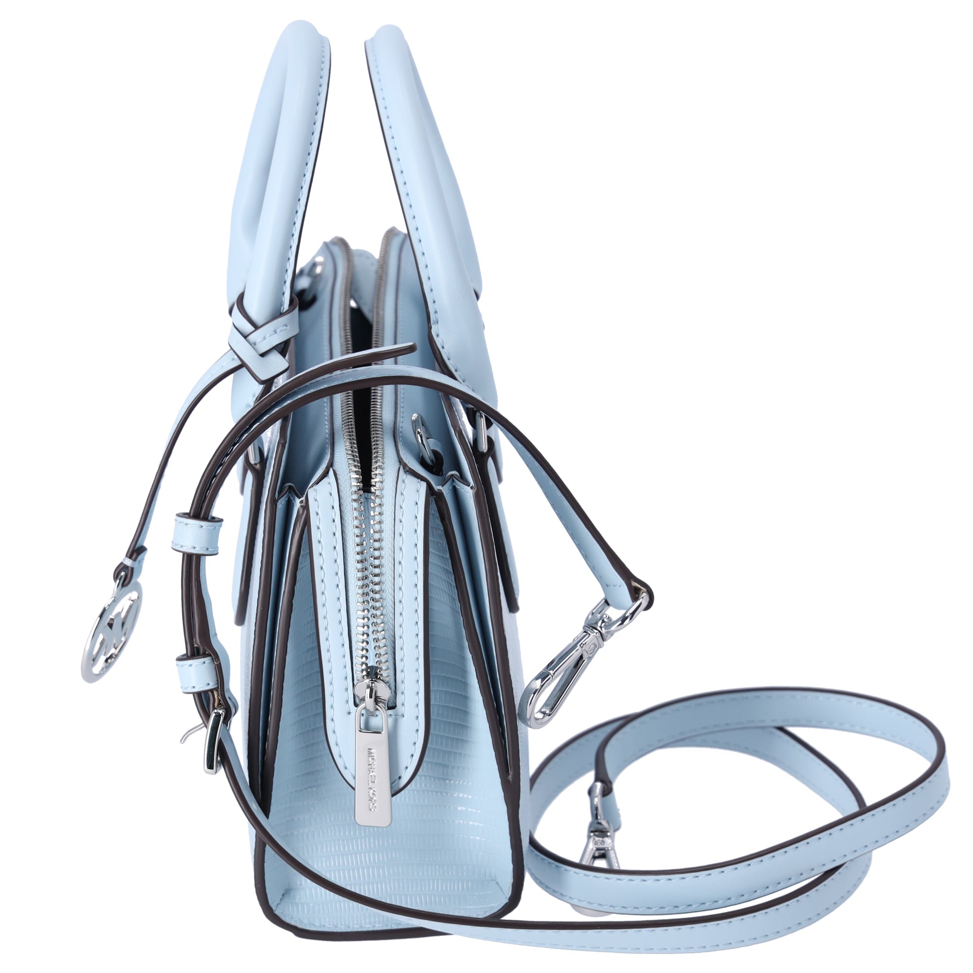Michael Kors Sheila Small Faux Saffiano Leather Satchel Vista Blue