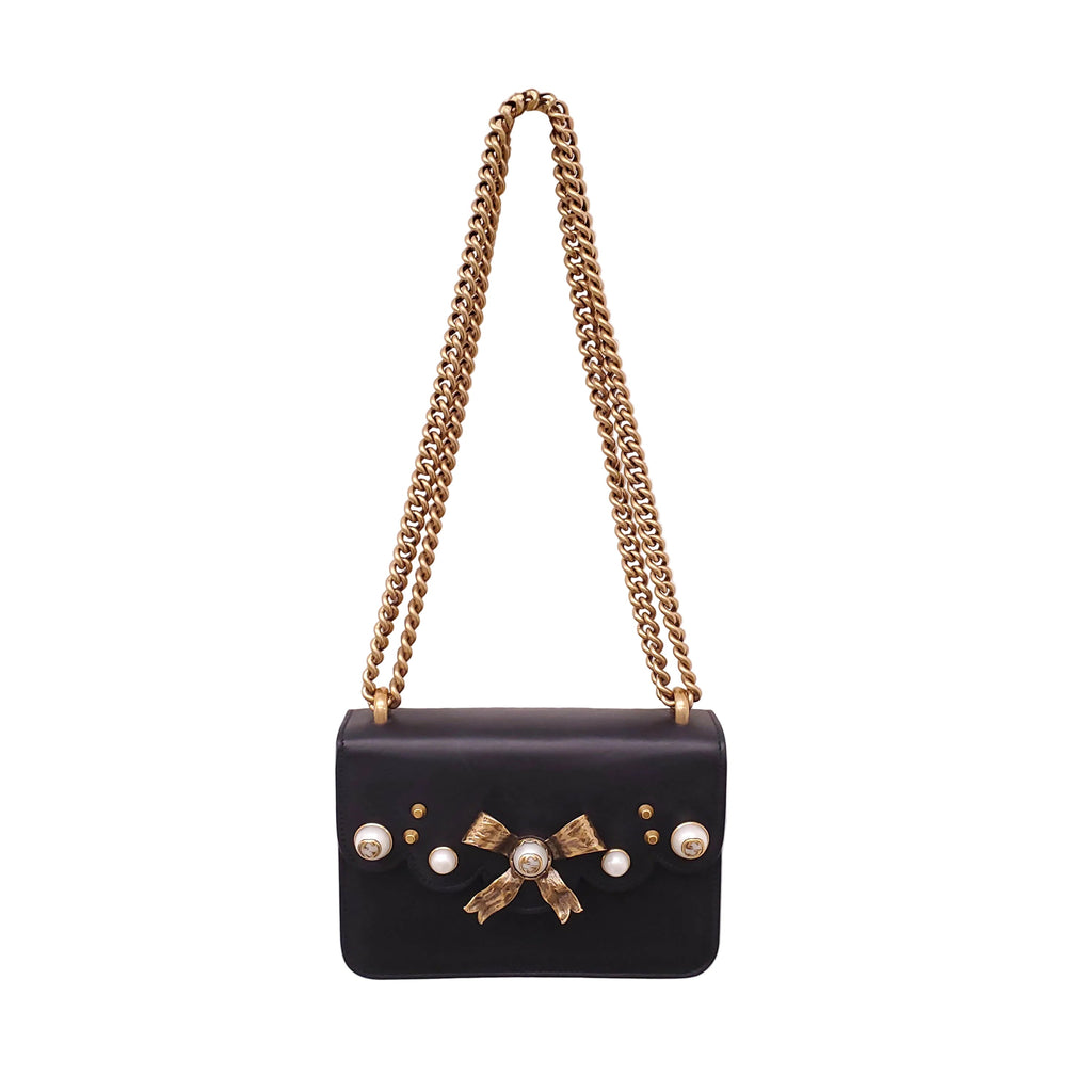 GUCCI FAUX PEARL PEONY BAG