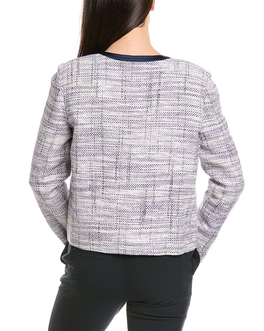 St. John Soft Birdseye Tweed Linen-Blend Jacket