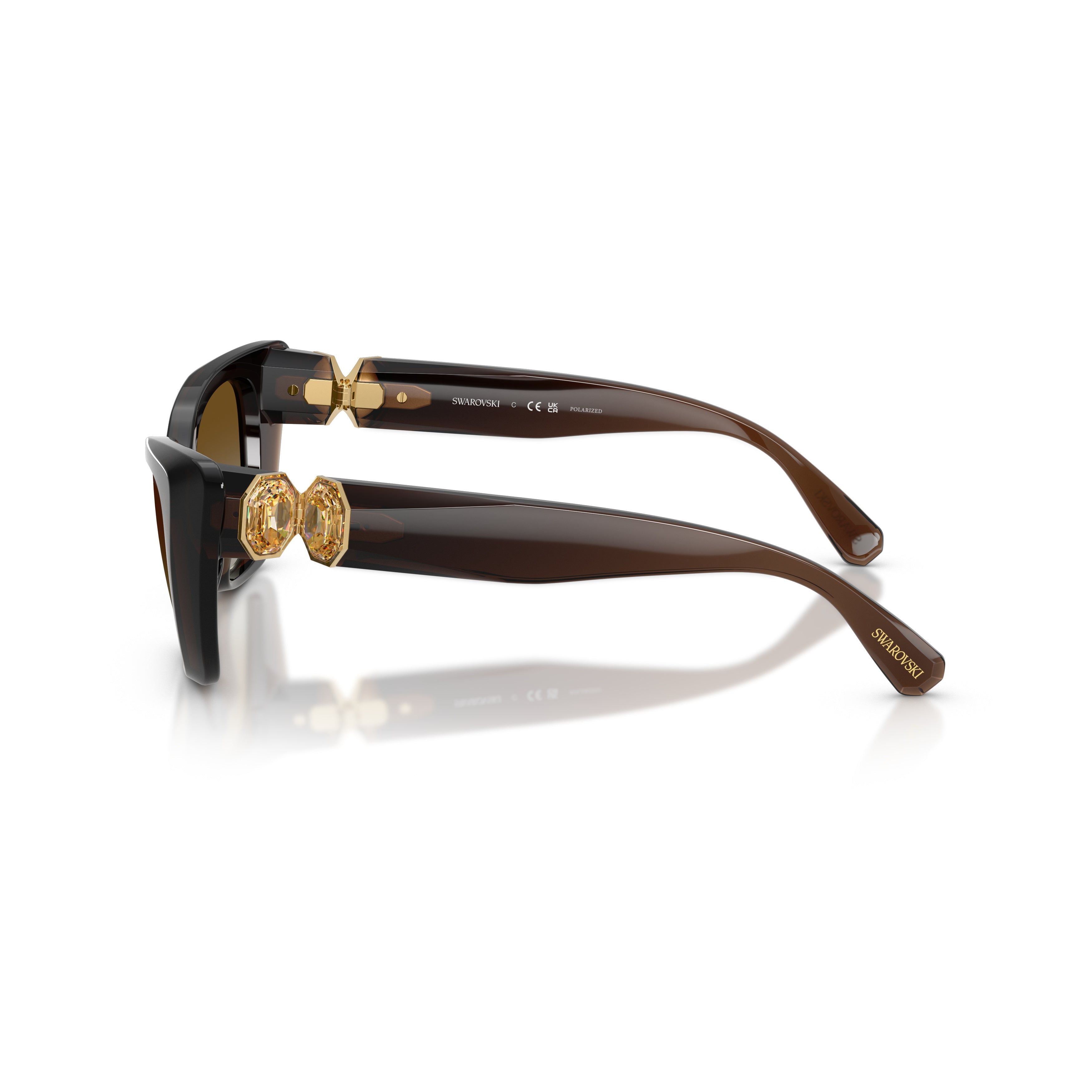 0Sk6047 Bold Cat-Eye Sunglasses with Gold-Tone Embellishments