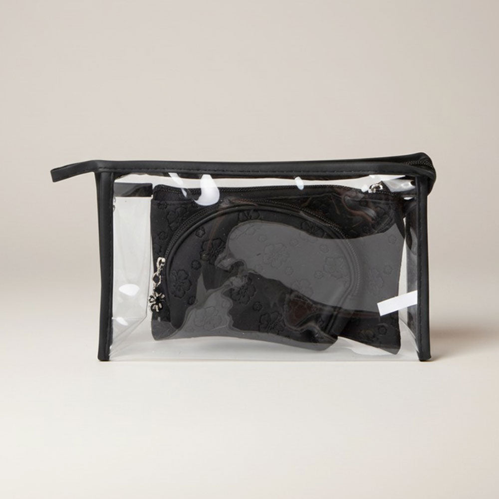 3PCS - Floral Clear Travel Cosmetic Pouch Bag Set