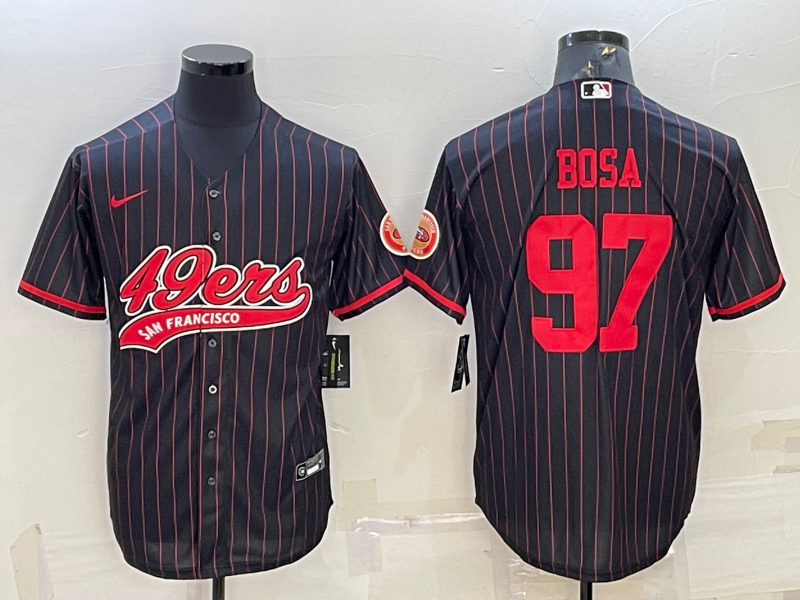 Men's San Francisco 49ers Nick Bosa #97 Black Game Player Jersey1 Joint Edition