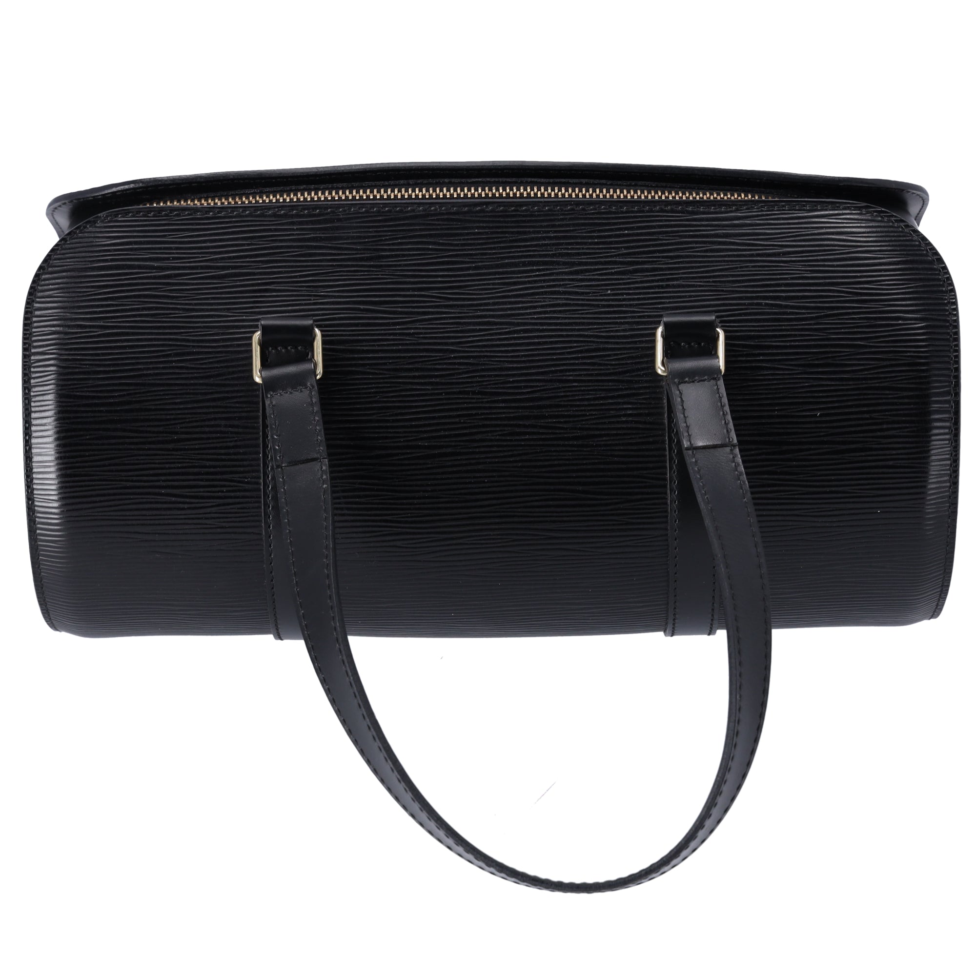 Louis Vuitton Soufflot Epi Handbag M52222 Black Leather