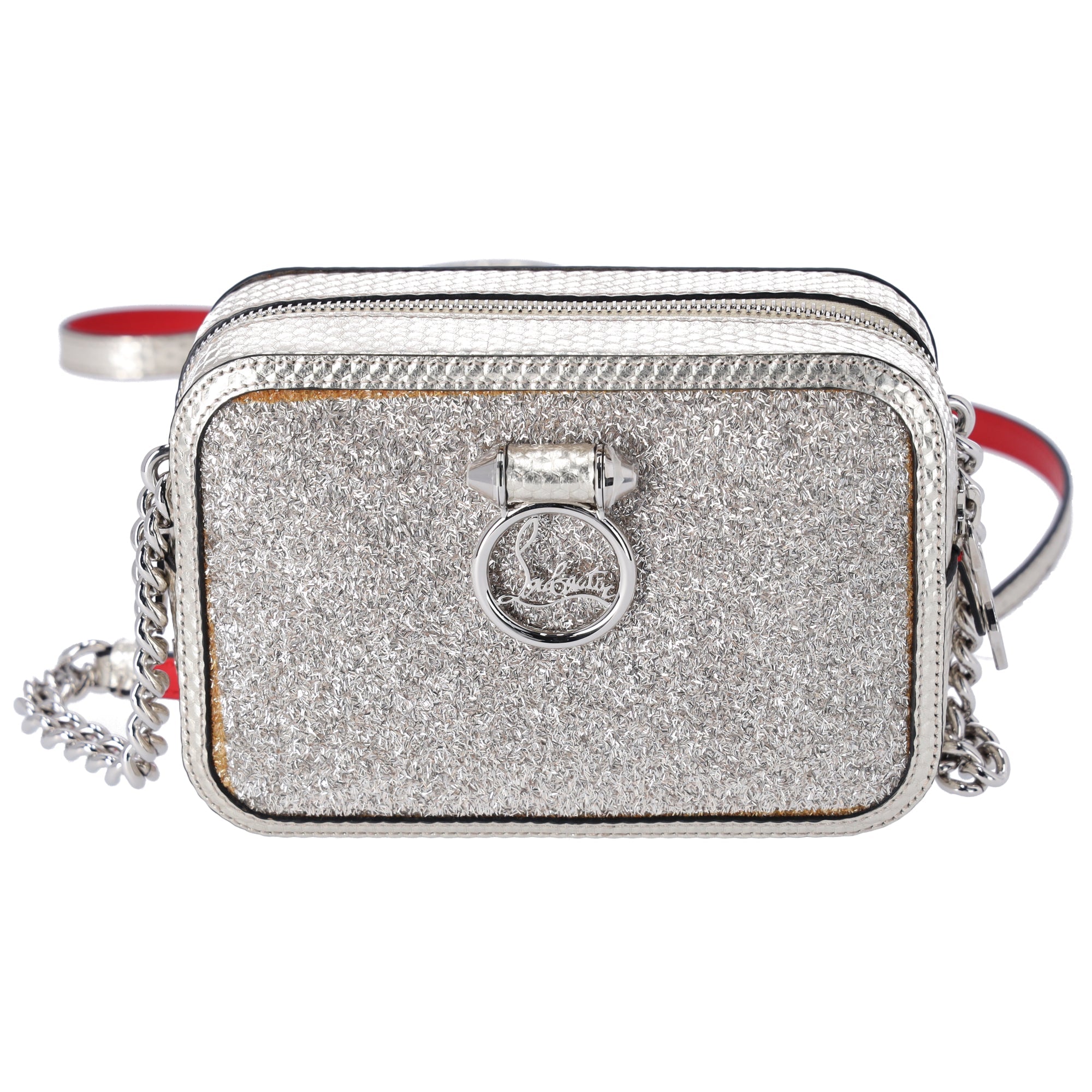 Christian Louboutin Rubylou Mini Shoulder Bag Gold Leather Glitter