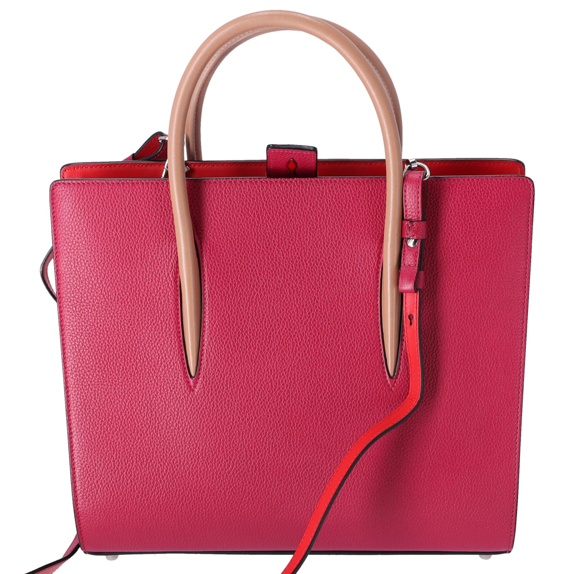Christian Louboutin Paloma Medium Handbag Pink Solid Classic Studded