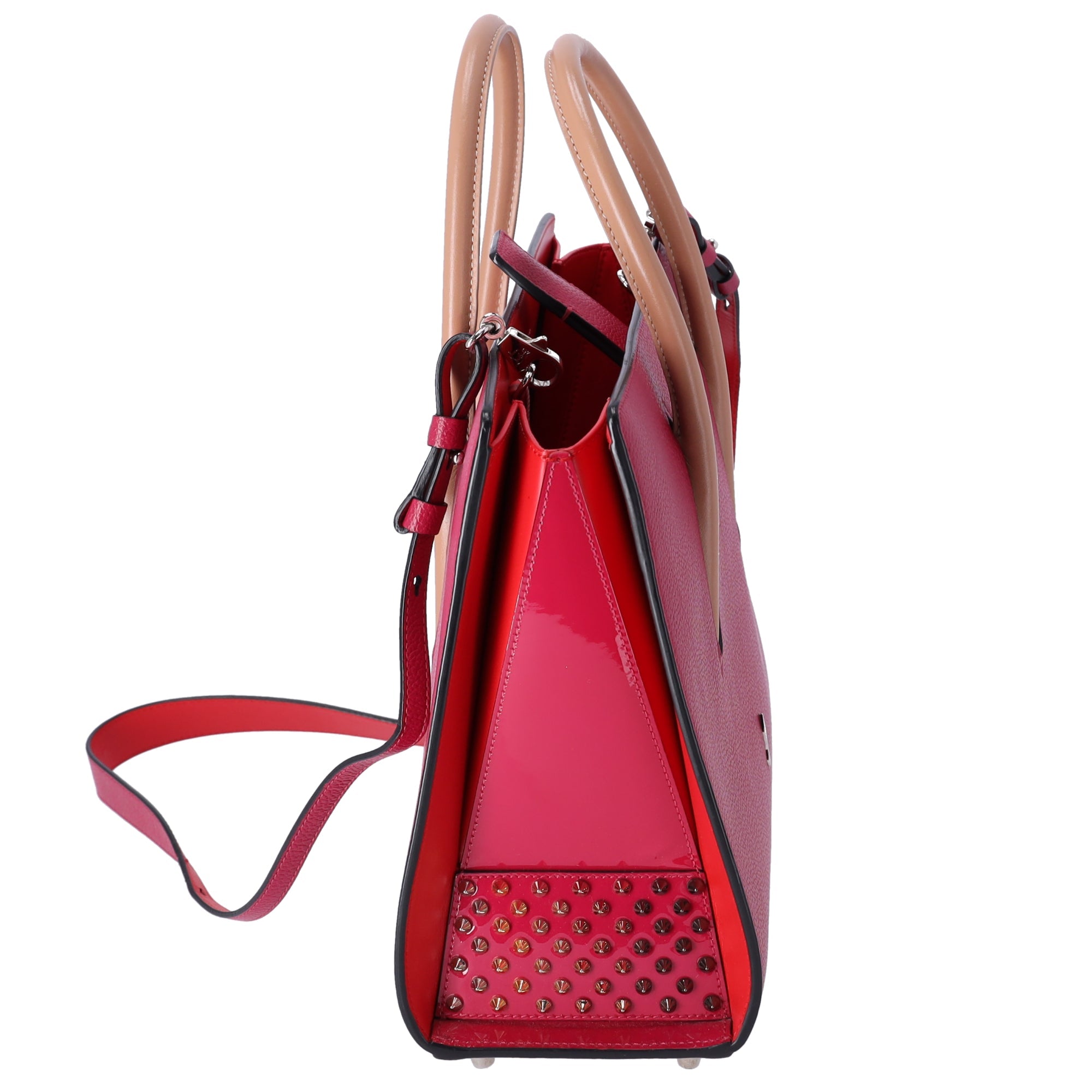 Christian Louboutin Paloma Medium Handbag Pink Solid Classic Studded