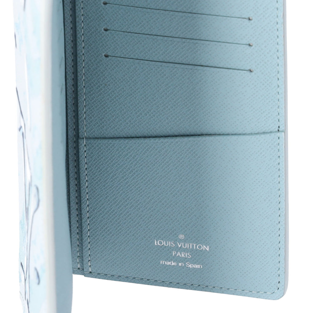 Louis Vuitton Brazza Wallet Limited Edition Aquagarden Monogram Crystal Blue