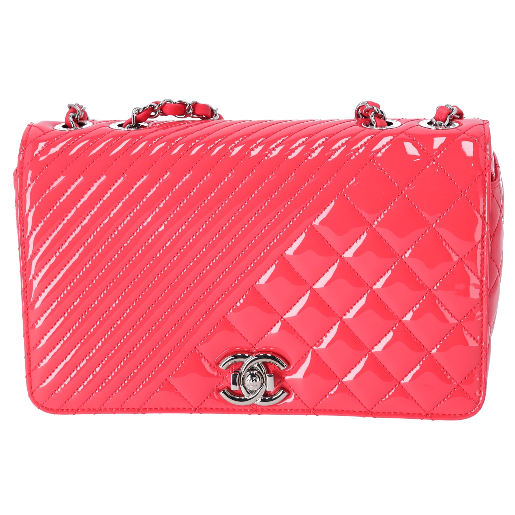 CHANEL Matelasse Coco Boy Shoulder Bag A92797 Pink Patent Leather