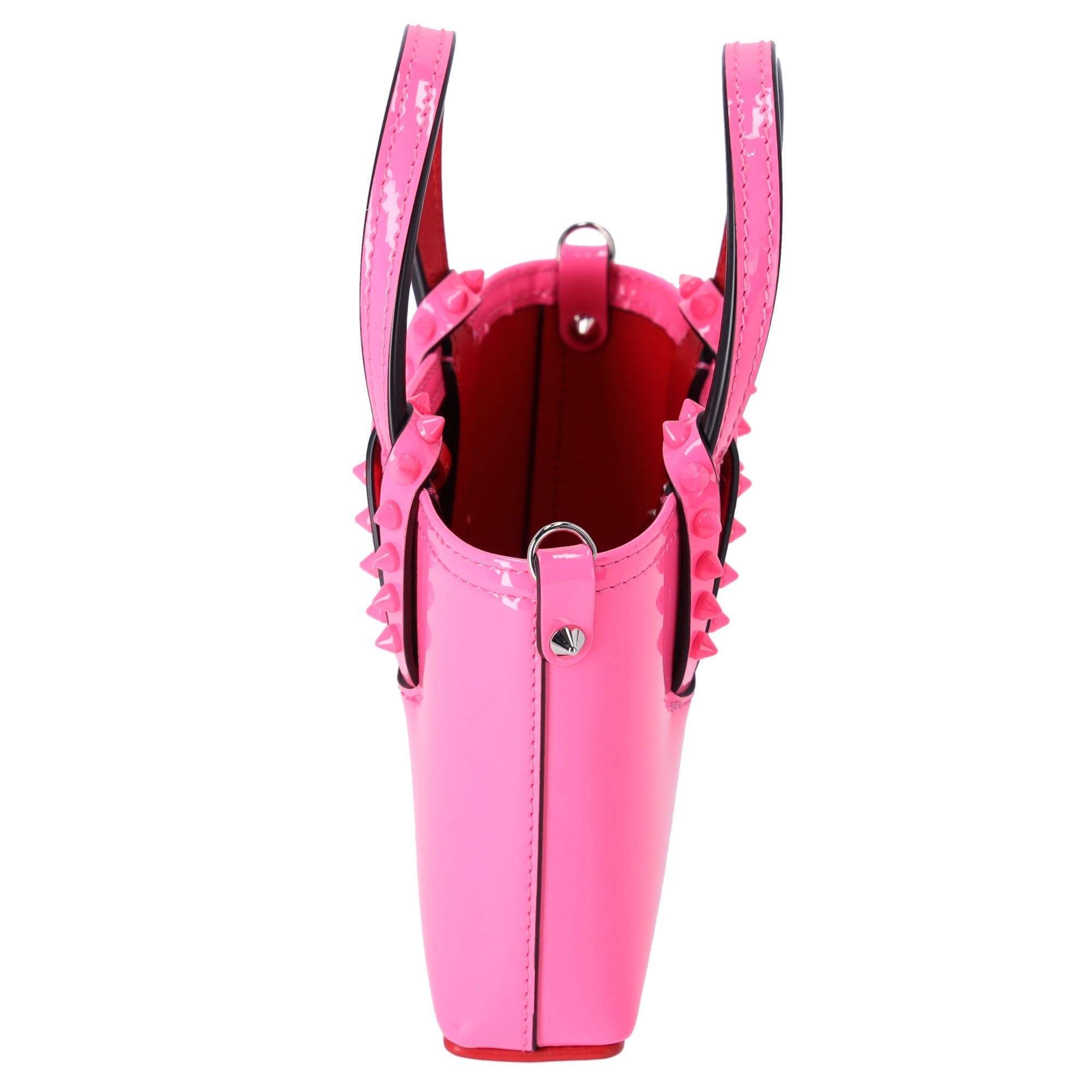Christian Louboutin Cabata EW Nano Handbag 3225245 Pink Patent Leather