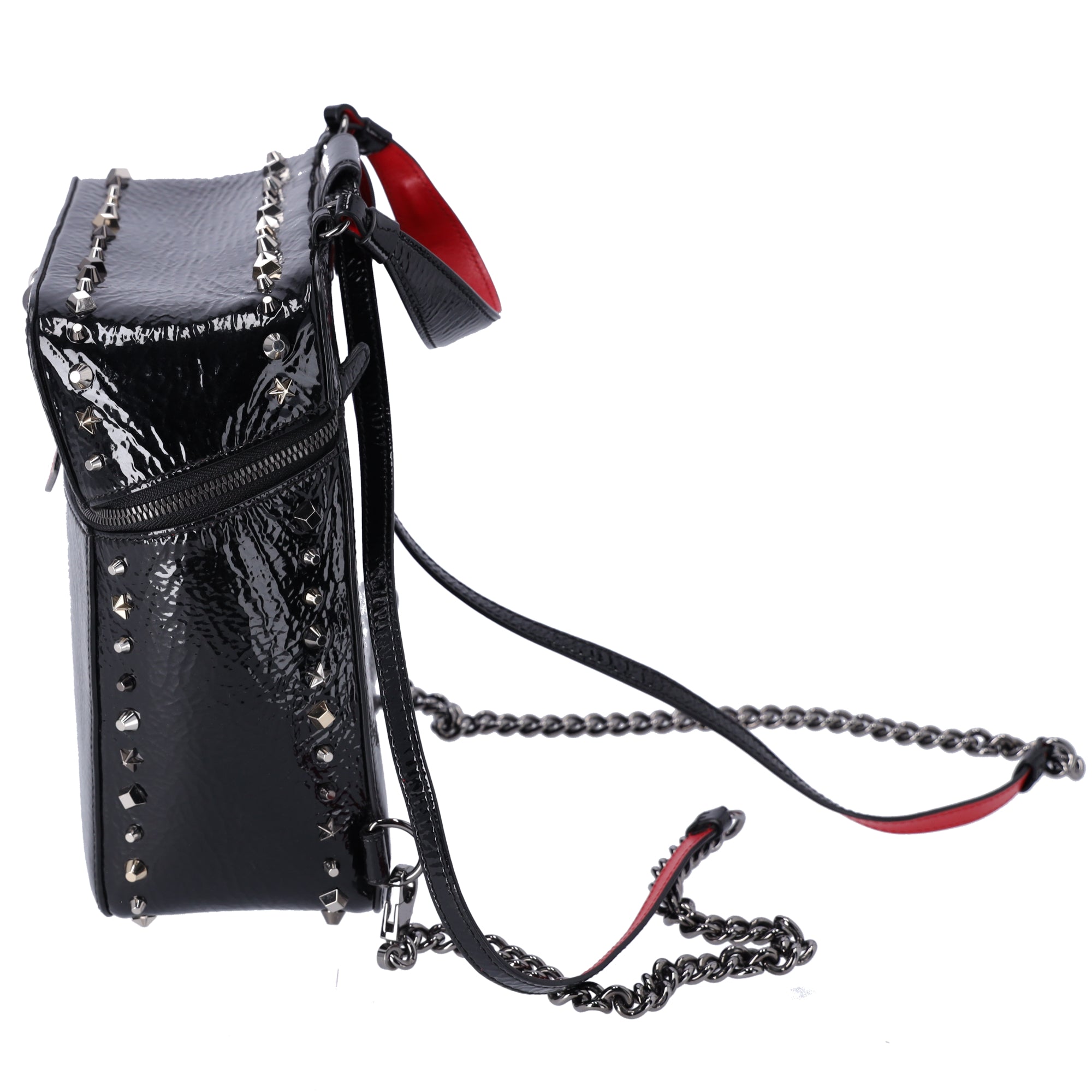 Christian Louboutin Rubyrow Backpack Black Patent Leather Studded