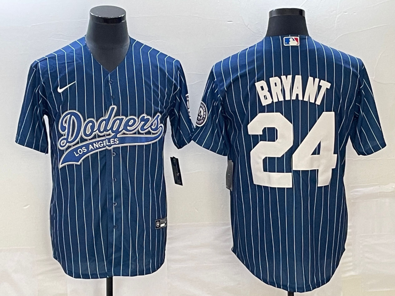 Men's Los Angeles Dodgers Kobe Bryant #24 Blue Player jersey Joint Edition