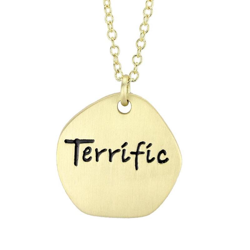 Gold & Brush Brass Chain Pendant with Top Grade Crystal in Clear
