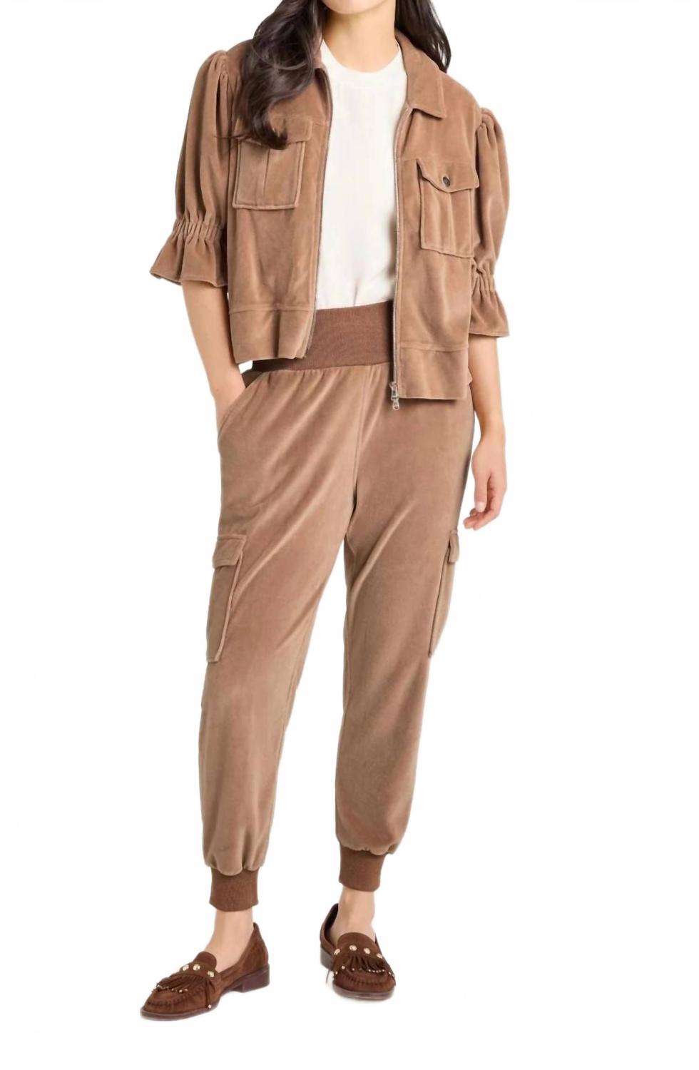 Velour Giles Pant In Mocha