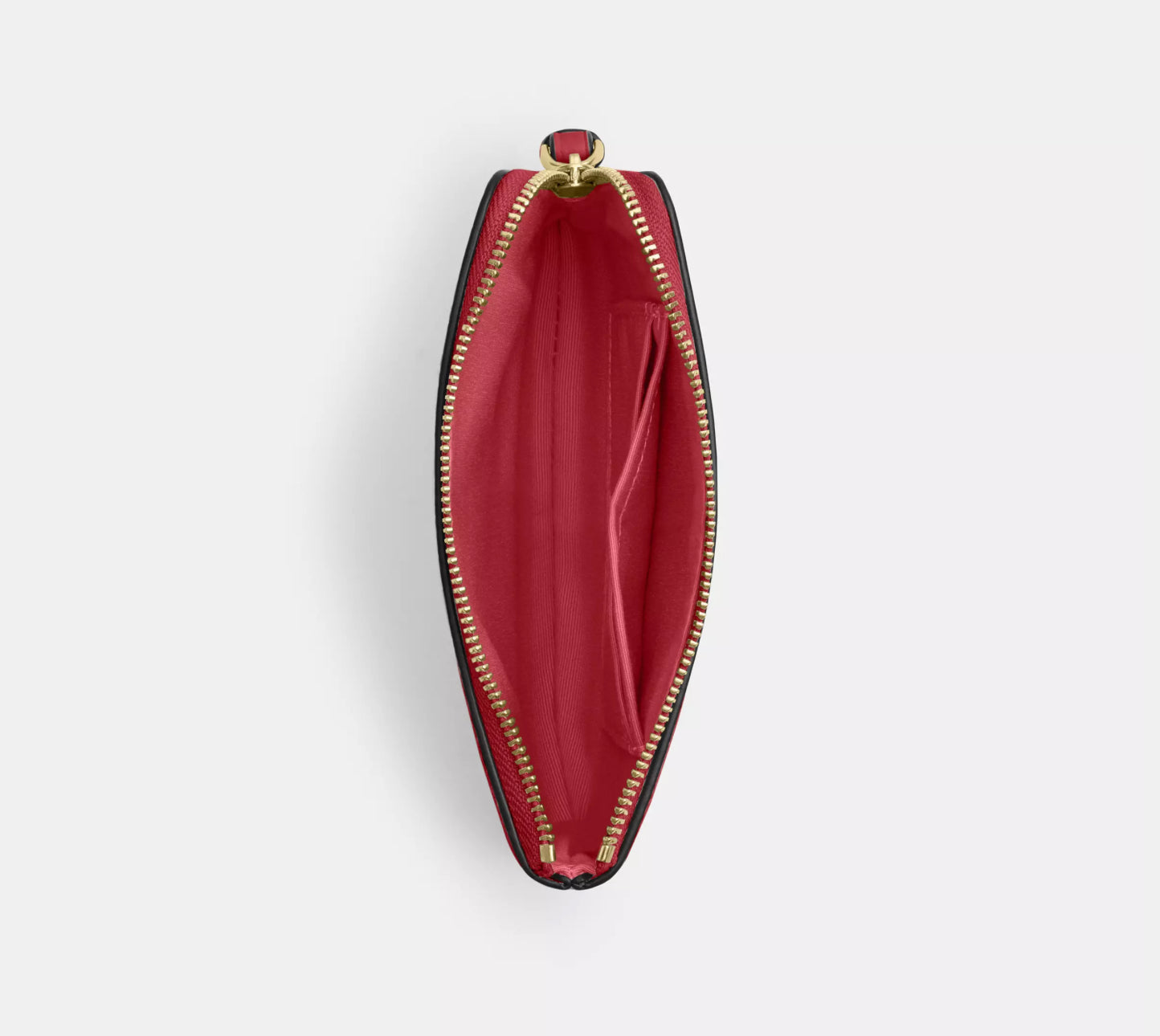 NWT Coach Leather Corner Zip Wristlet Wallet Gold/Red