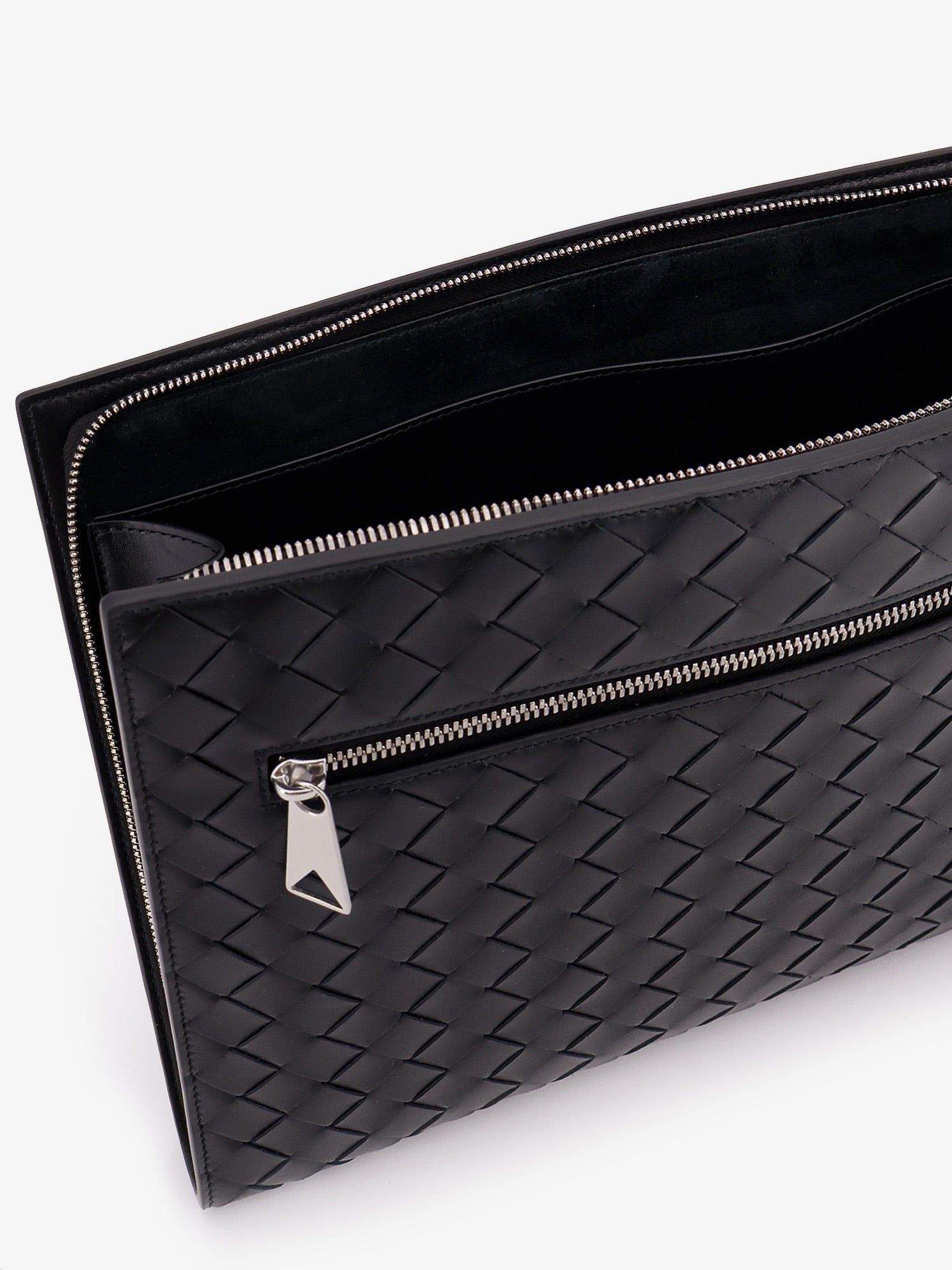 Bottega Veneta Men Avenue Leather Document Case With Intrecciato Motif