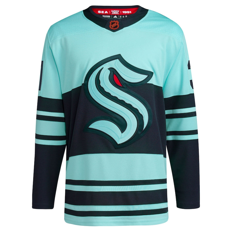 Men's Seattle Kraken Philipp Grubauer adidas Teal Reverse Retro 2.0 Authentic Player Jersey