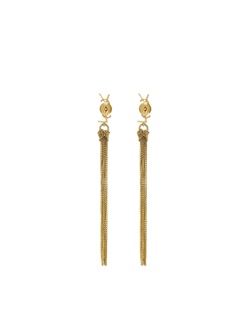 Saint Laurent Women Metal Earrings With Cassandre Tassel