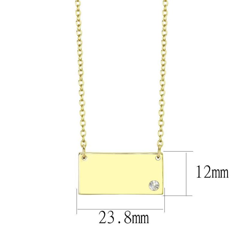 Flash Gold Brass Necklace with Top Grade Crystal in Clear