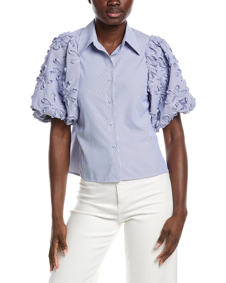 Gracia Ribbon Balloon Sleeve Blouse