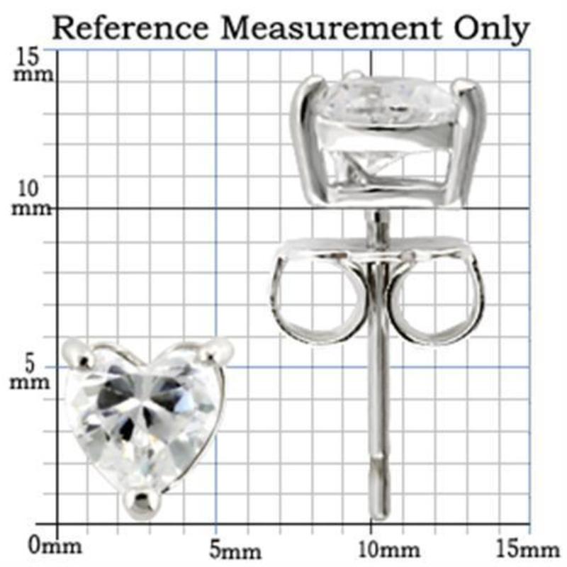 Rhodium 925 Sterling Silver Earrings with AAA Grade CZ in Clear