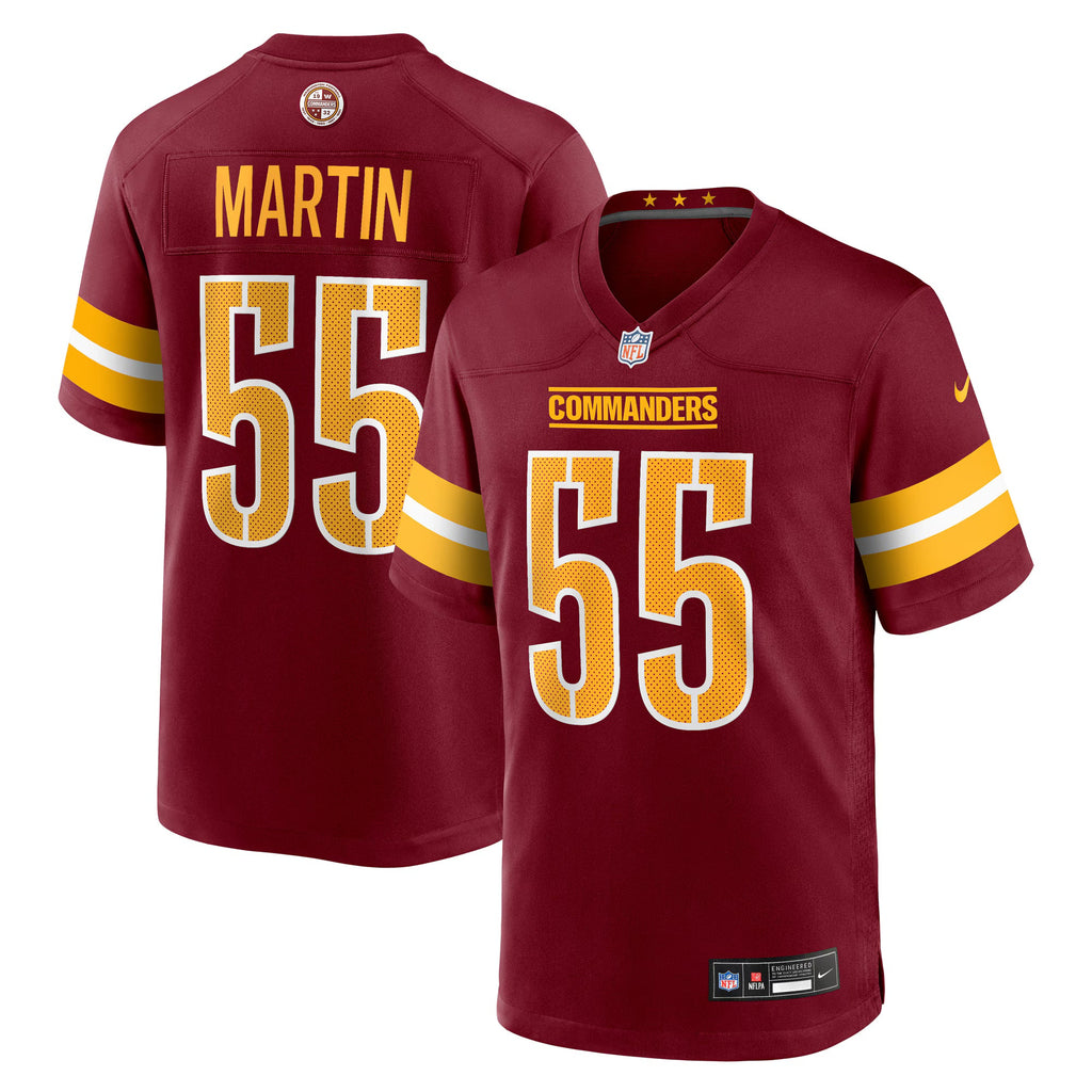 Washington Commanders Jacob Martin Burgundy Team Game Jersey