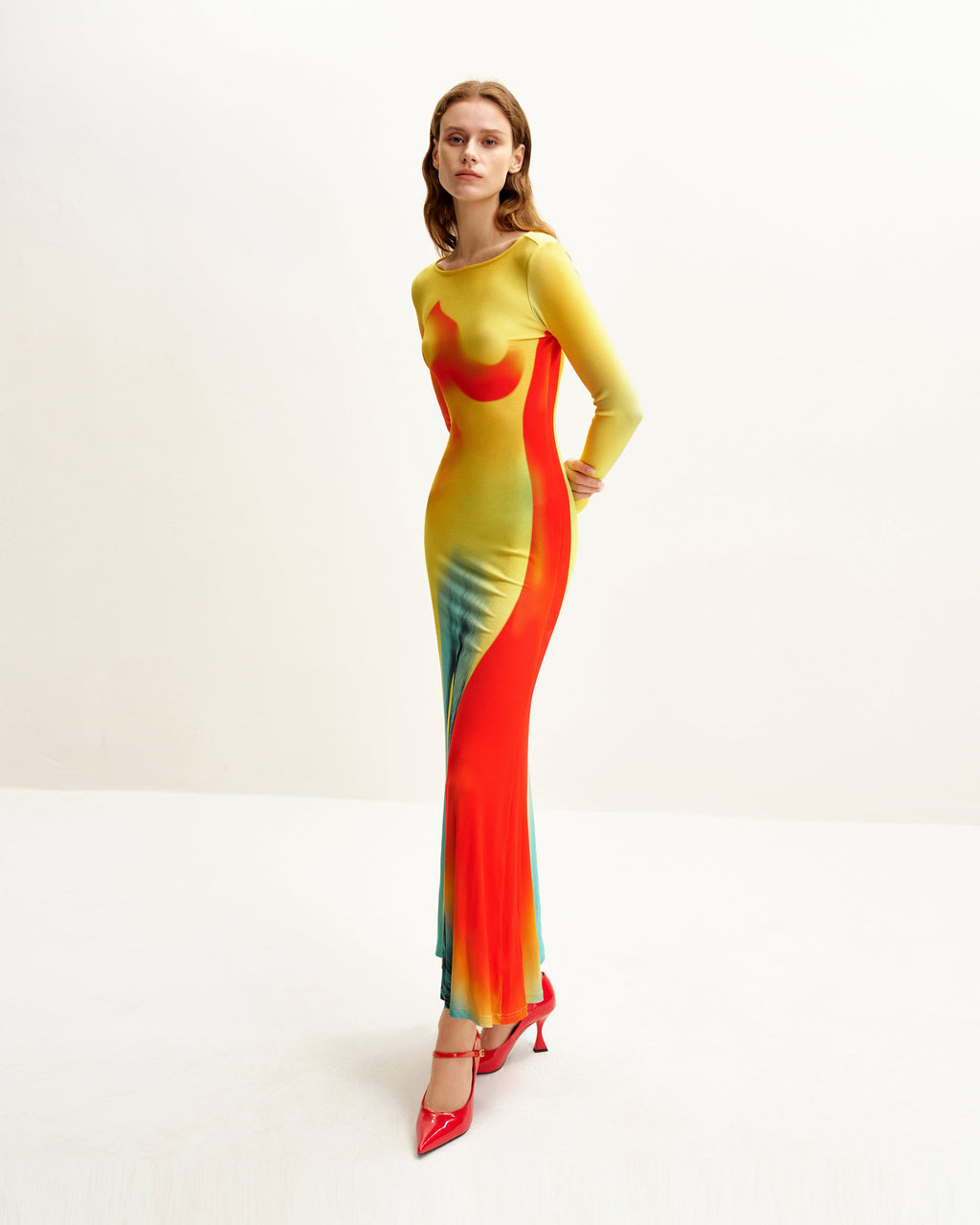 Lily Illusion Print Dress - Multicolor