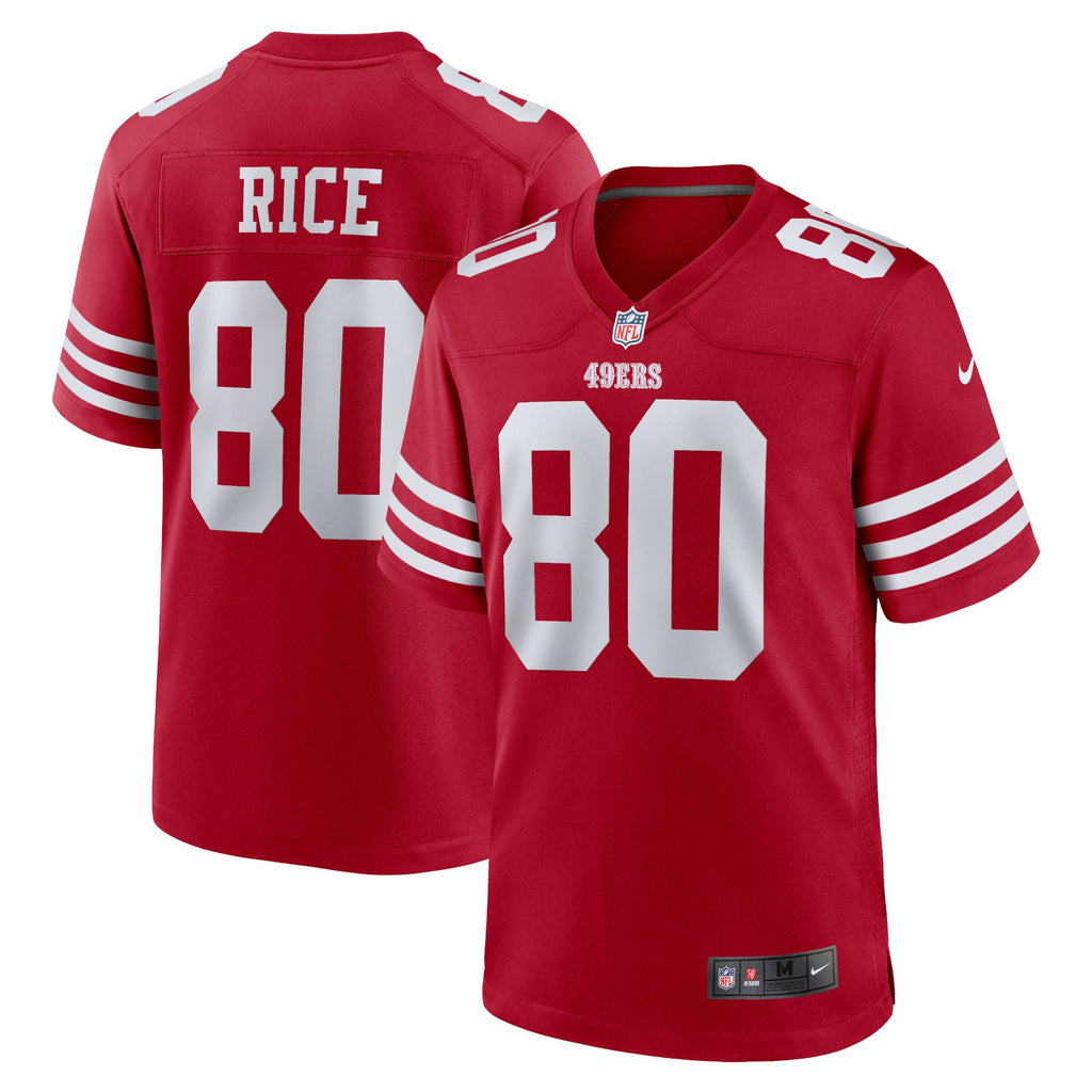 San Francisco 49ers Jerry Rice Scarlet Retired Game Player Jersey