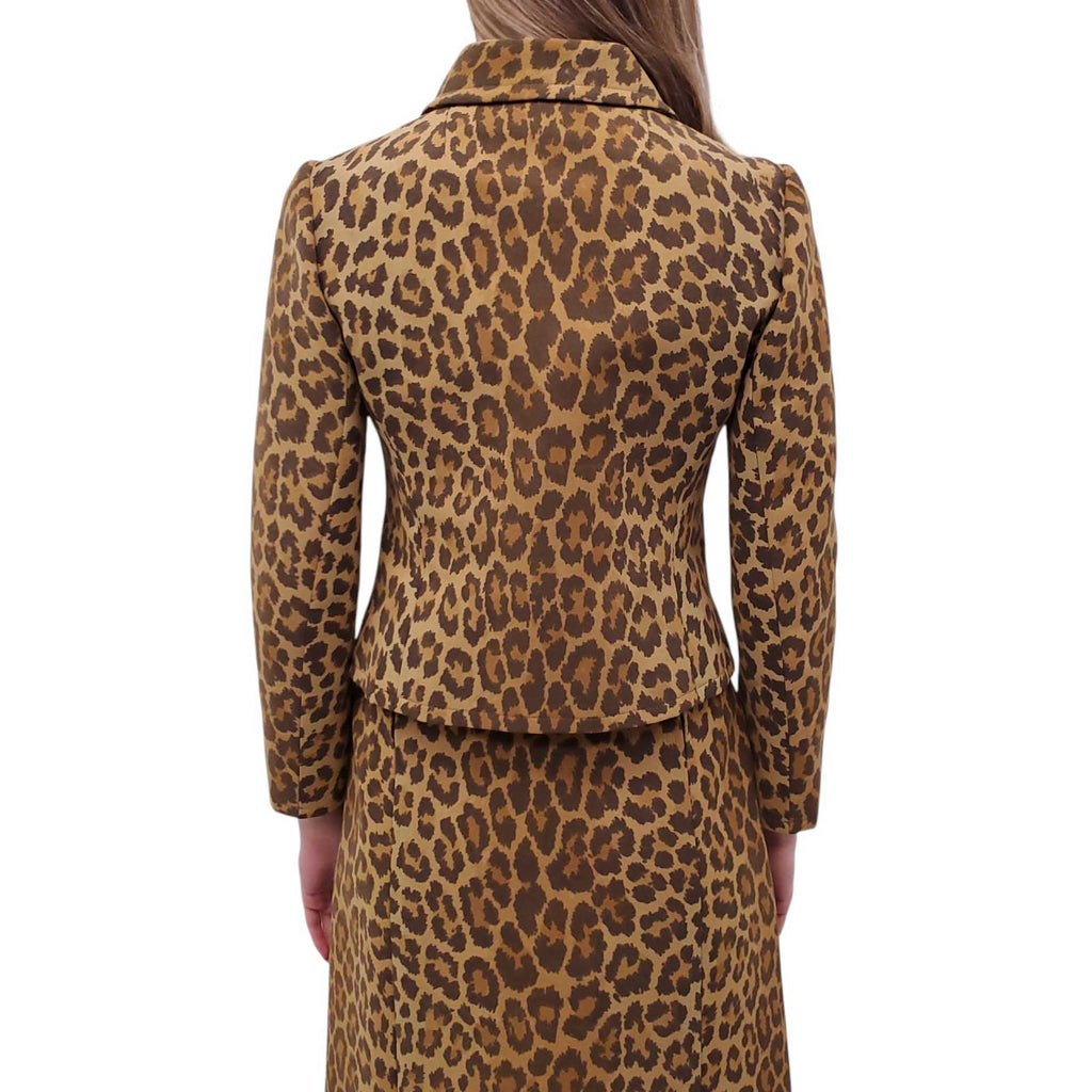 GIVENCHY VINTAGE LEOPARD JACKET AND SKIRT SET - SIZE XS/S