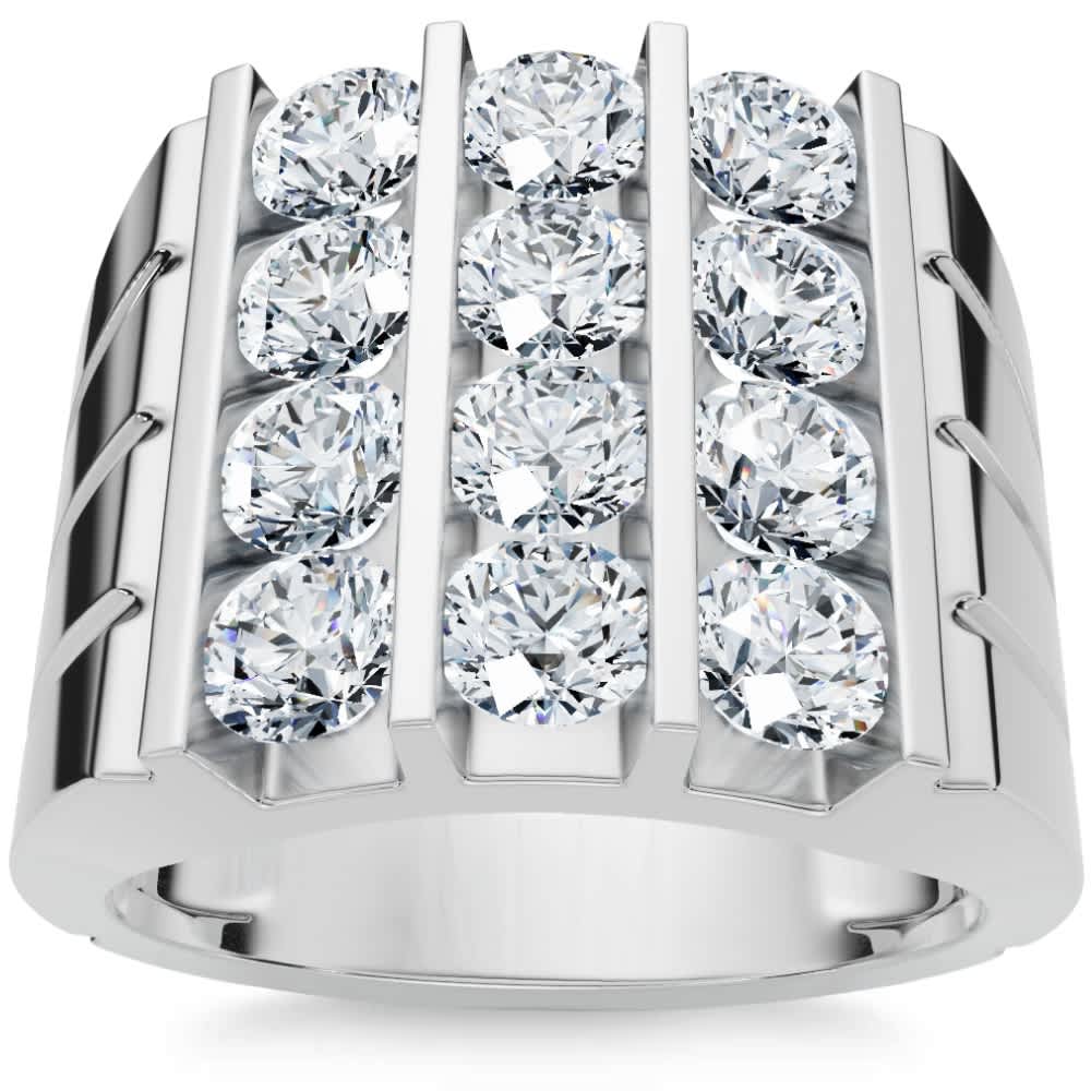 2 1/2Ct Diamond Ring Men's Anniversary Wedding Band Gold Lab Grown