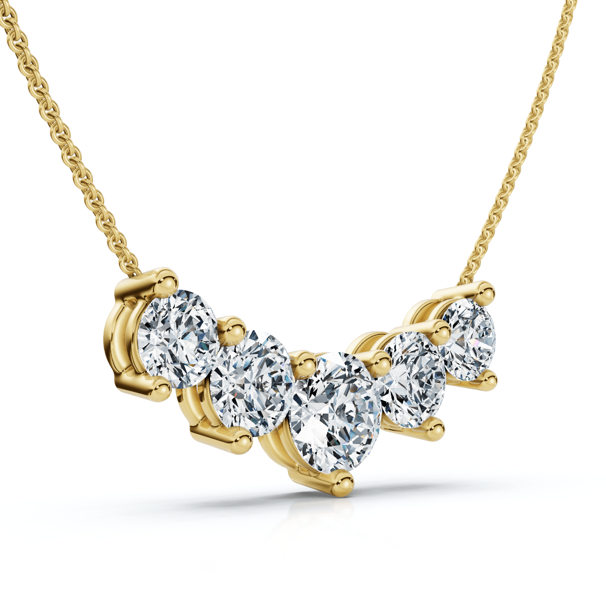 3Ct Silvie Diamond Necklace 14k Gold 18" Lab Grown EF/VS