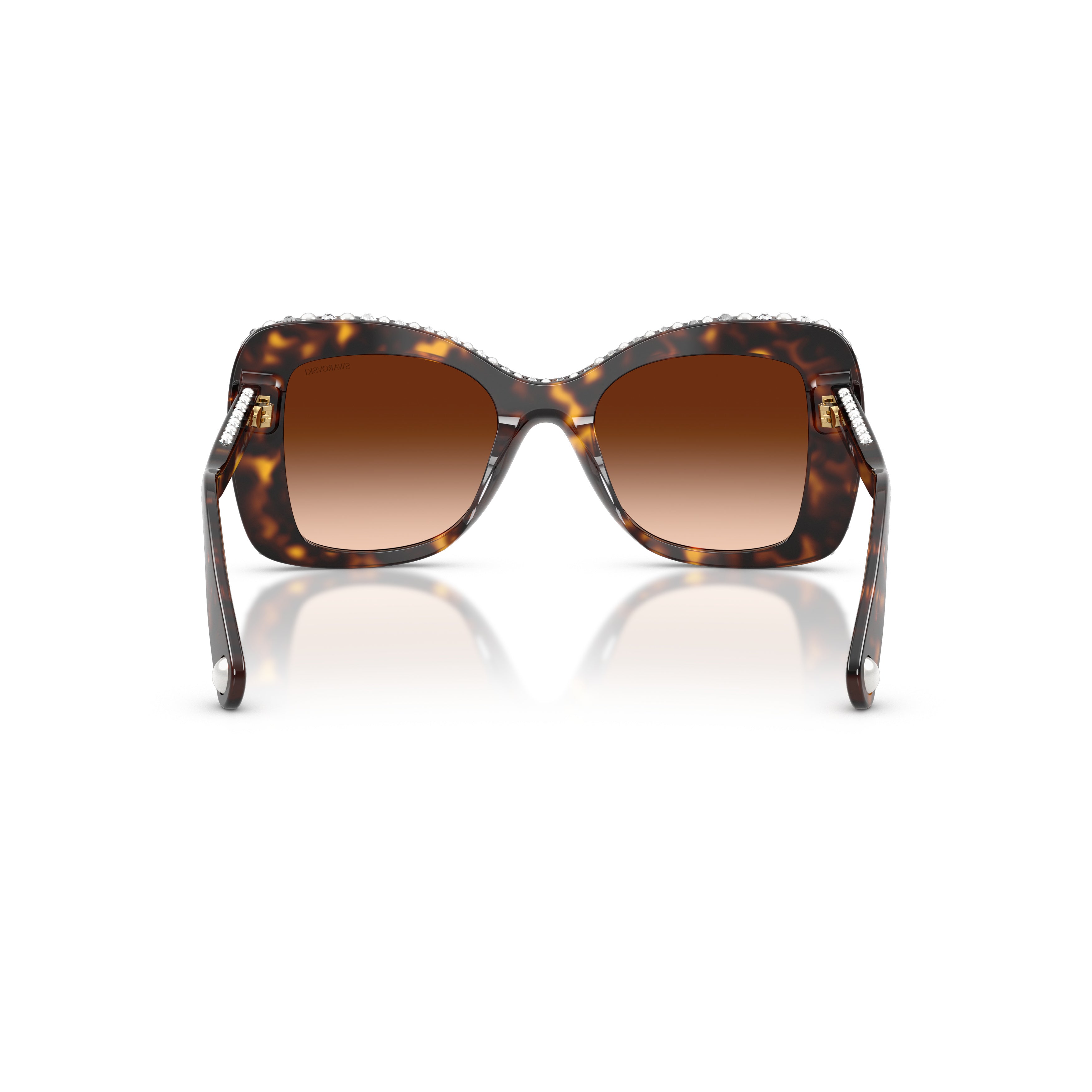 0Sk6062U Oversized Square Tortoiseshell Sunglasses with Crystal Accents