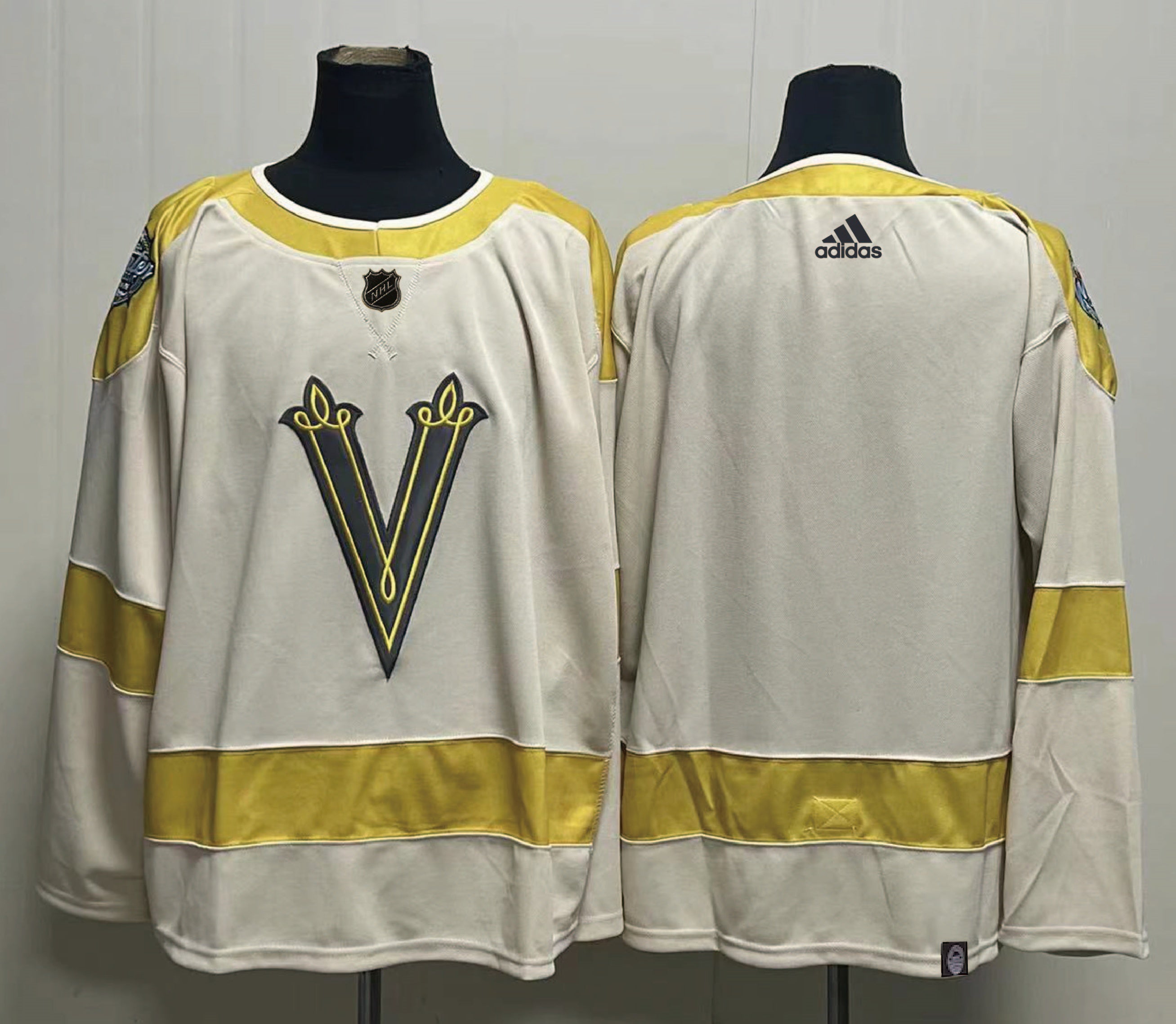 Men's Vegas Golden Knights Cream 2024 NHL Winter Classic Primegreen Authentic Blank jersey