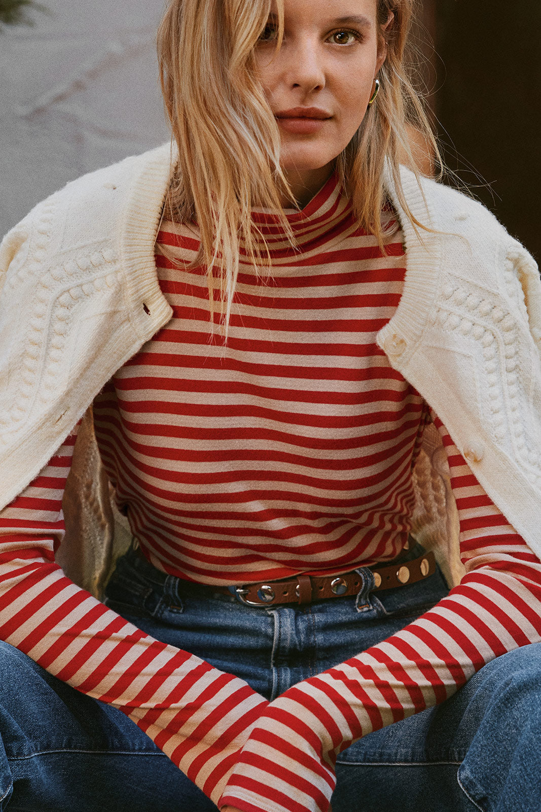 Women's Feather Cloud Layering Turtleneck Top
