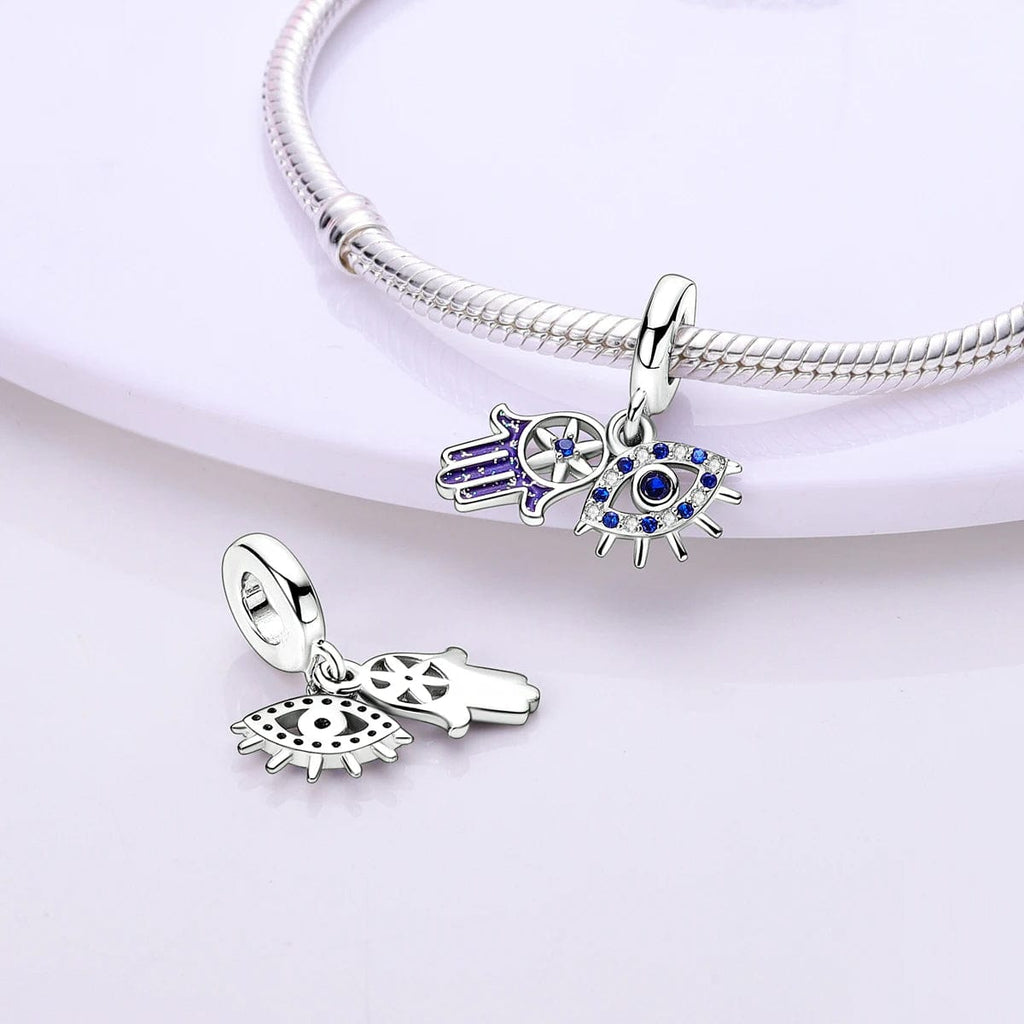 Blue Eye and Hand of Fatima Charm
