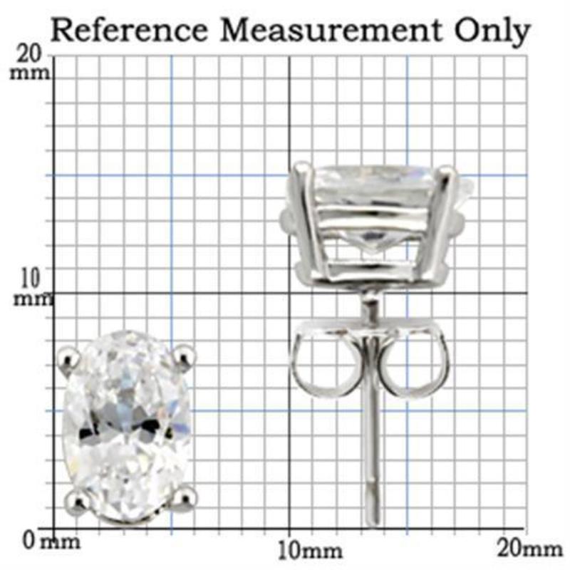 Rhodium 925 Sterling Silver Earrings with AAA Grade CZ in Clear