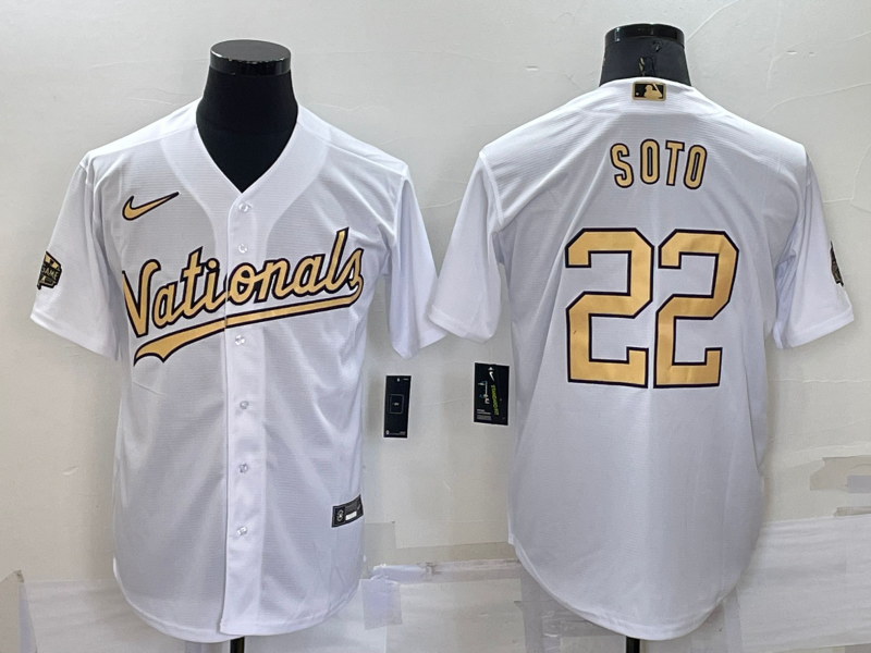 Men's Washington Nationals Juan Soto #22 White Stitched Jersey1