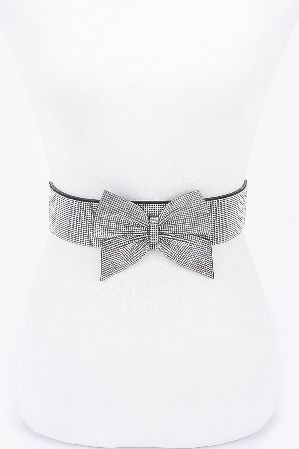 Rhinestone Ribbon Elastic Plus Size Belt