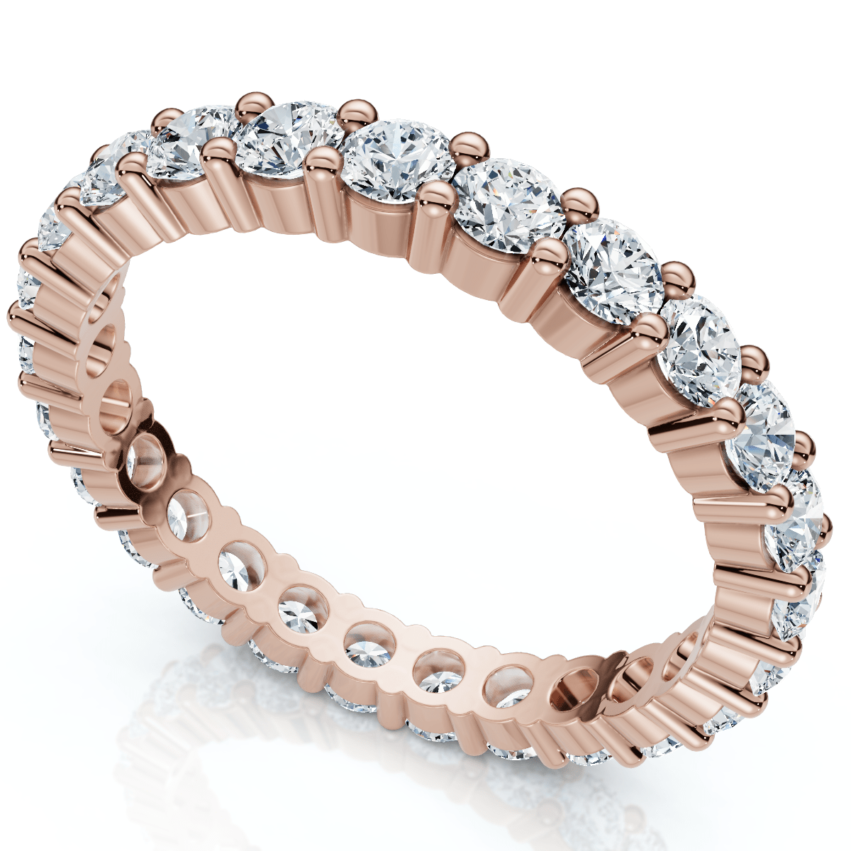 1ct Diamond Eternity Wedding Ring in 14k White, Yellow, Rose Gold Lab Grown