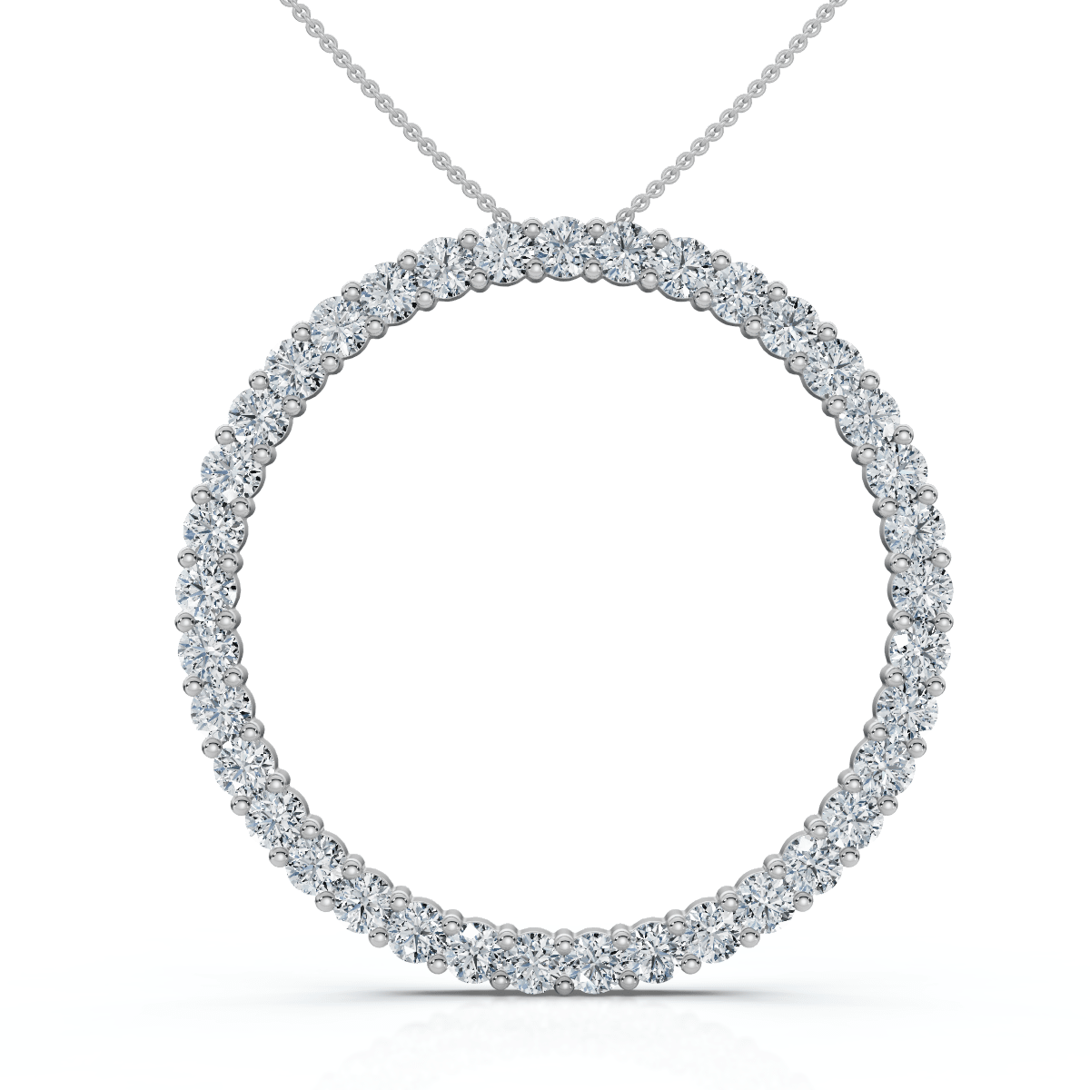 3Ct Circle Diamond Pendant 14k Gold Lab Grown EF/VS Size: 1"