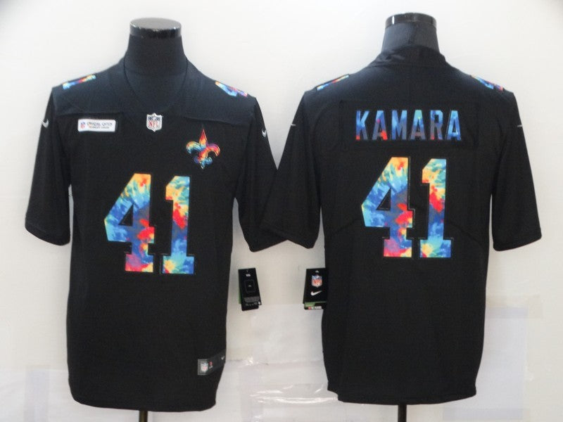 Men's New Orleans Saints Alvin Kamara #41 Black Game Player jersey