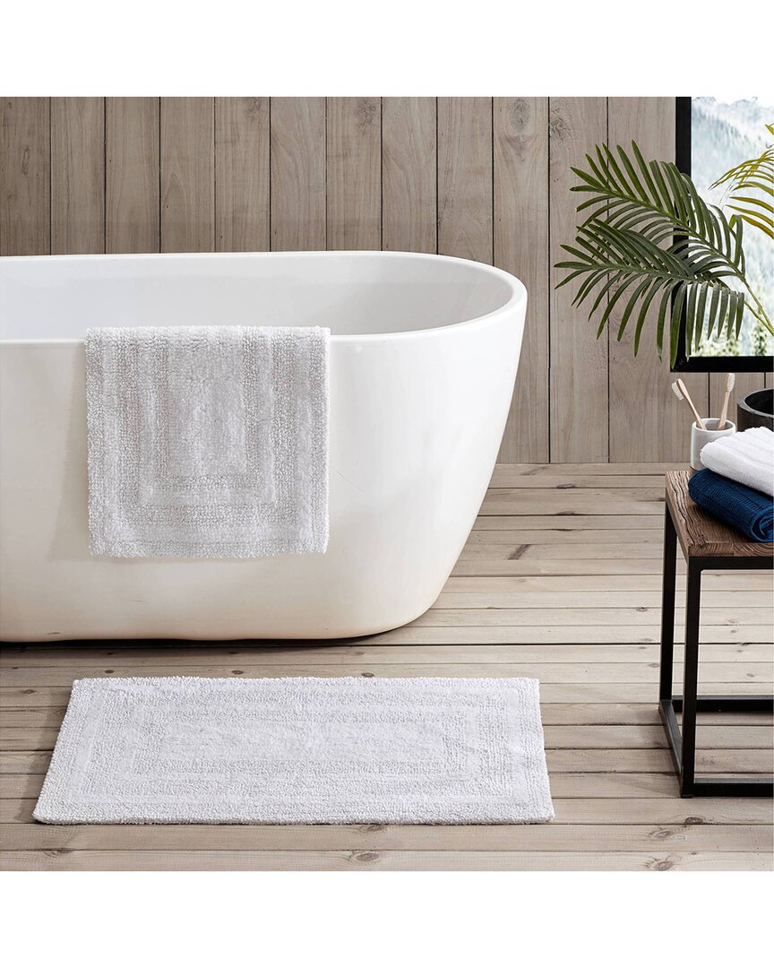 Nautica Logan 2Pc White Bath Rug Set