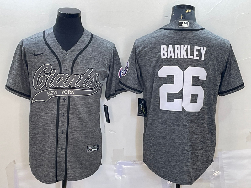 Men's New York Giants Saquon Barkley #26 Gray Game jersey Joint Edition