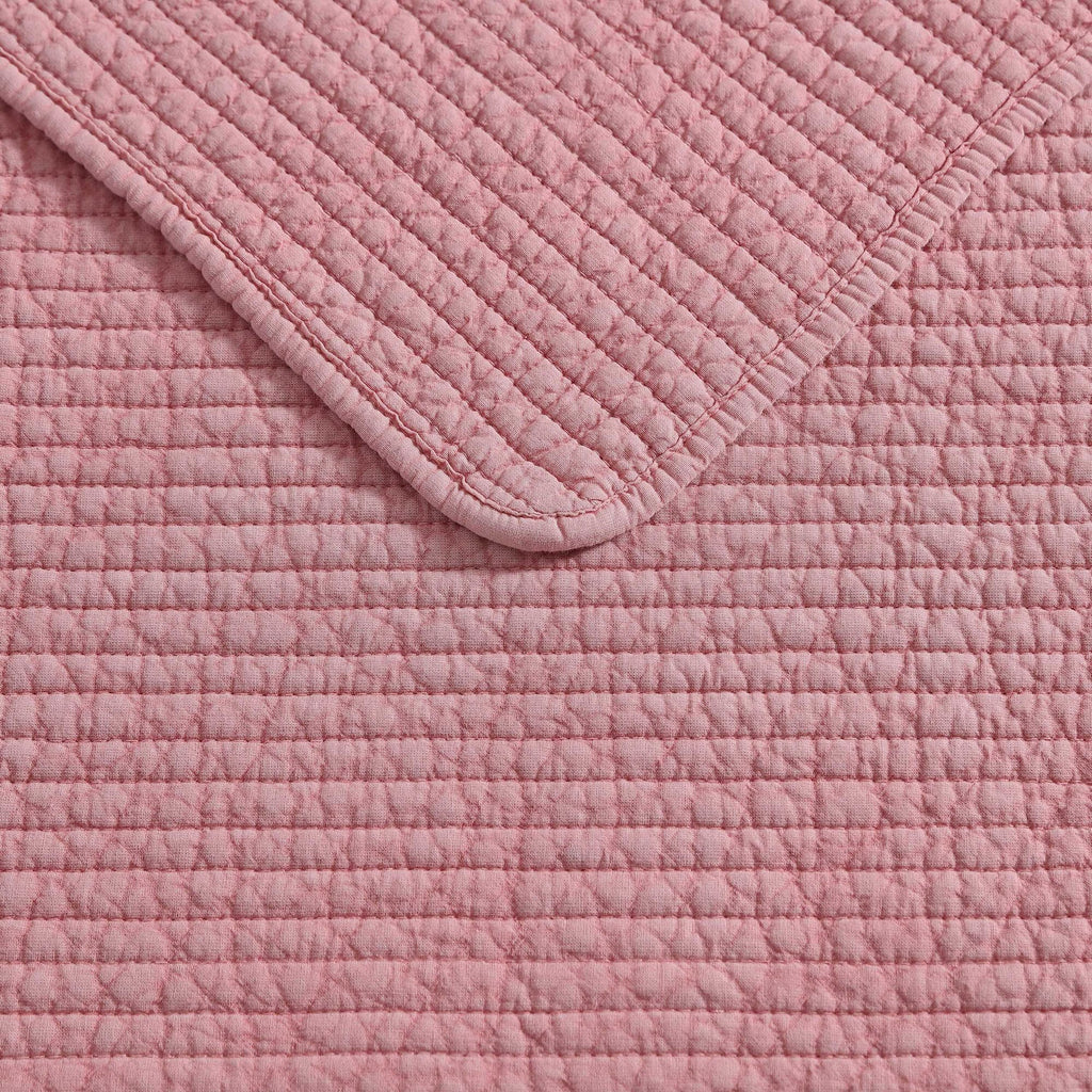 Nautica Seashore Stitch Pink Twin Quilt Set